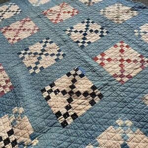 Vintage Early 1900s Farmhouse Quilt Handmade Antique 82x82 Patchwork Dust Bowl
